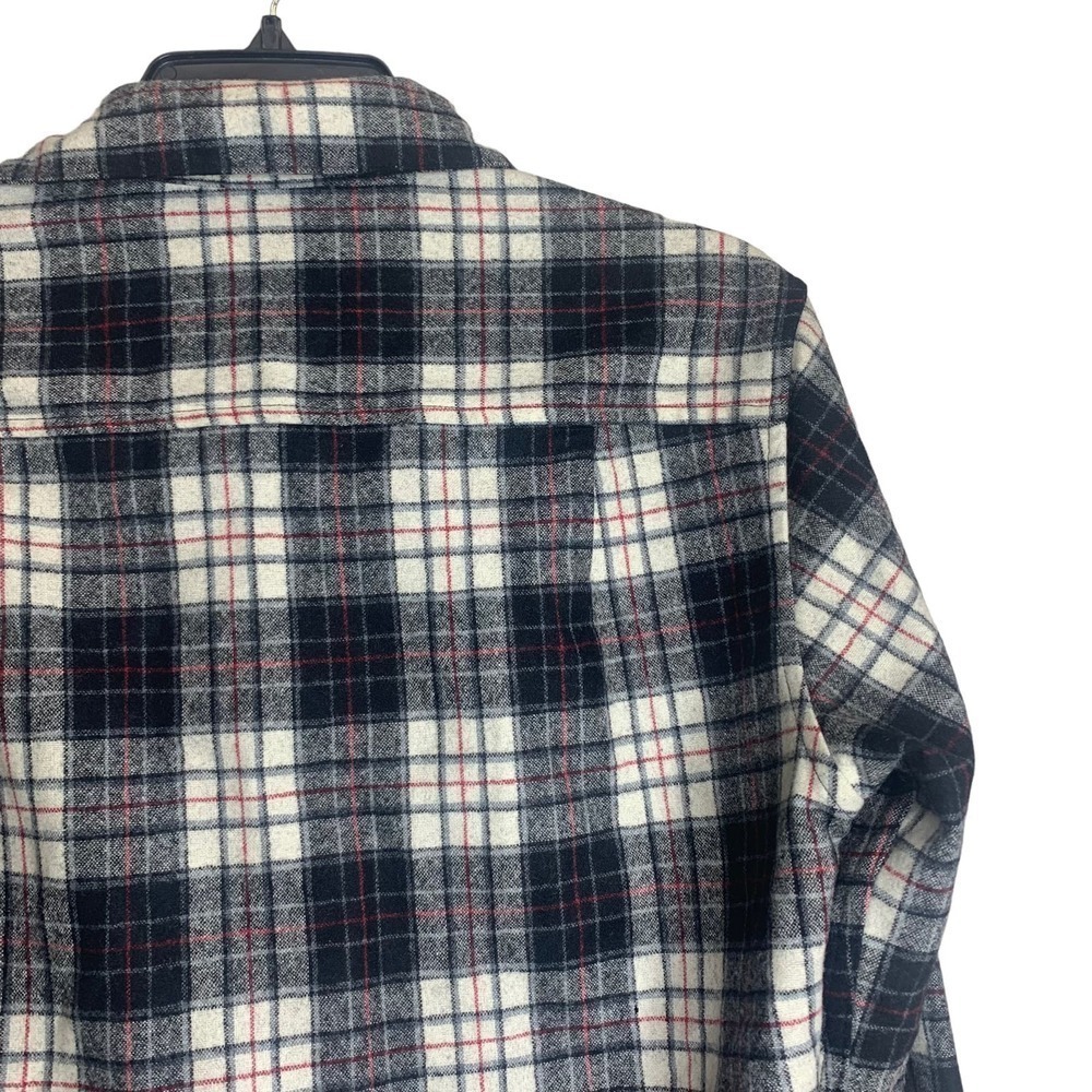 Pendleton Wool Flannel Shirt Mens Small Black White Red Plaid Button Down Oliver - Picture 14 of 16